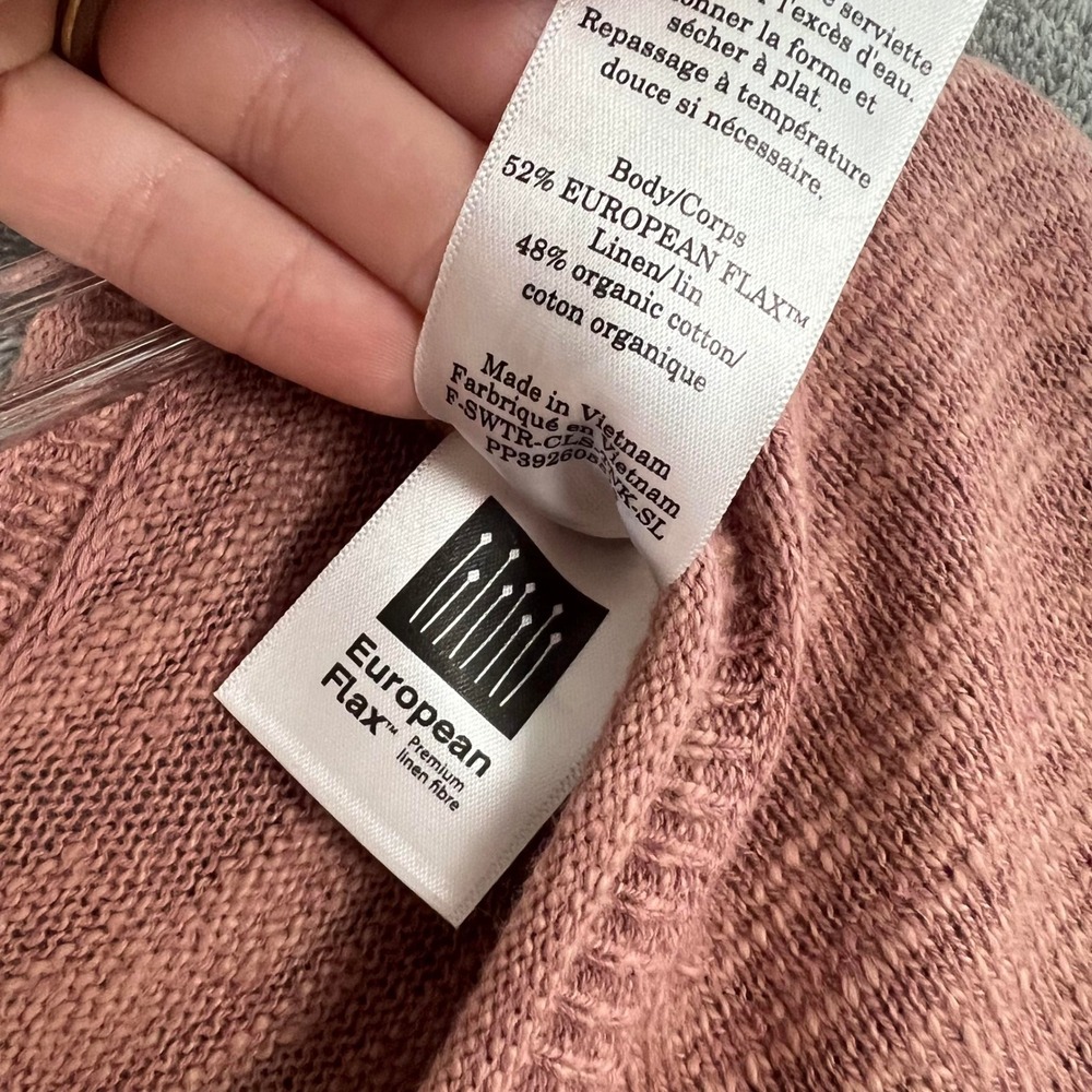 Everlane Muscle Sweater Vest‎ Womens XXL Dusty Rose Linen Organic Cotton - Picture 5 of 9
